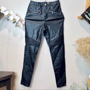 DIVIDED V leather moto sleek leggings pants